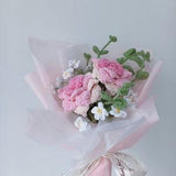 Knitted bouquets, pink roses bouquets, small delicate bouquets, gifts for her, Christmas gifts, birthday gifts