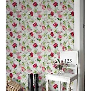 Non-Woven wallpaper Red rose Peonies and roses Peony decal Colorful flowers