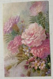 Carlton Vintage Greeting Floral Flowers Pink Carnation Art Notecard Ephemera