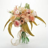 34PCS Artificial Silk Flower Head Material Package Combo Set For DIY Bridal Wedding Bouquets Silk Flower Floral Arrangement Grab Bag