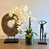 GREEN'S PARIS - White orchid flower arrangement in a glass cylinder vase - centerpiece for your interior decoration - 14 X 15 Cm - Gift