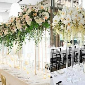 Flower Ball Wedding Table Centerpiece Dinner  Flower Ball in White Rose & eucalyptus Phalaenopsis orchid