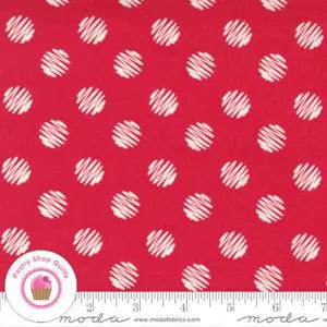 Moda LOVE, LILY 24113 11 Red Polka Dots April ROSENTHAL Quilt Fabric Retro