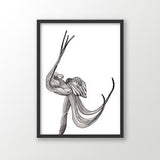 Lazy Spider Orchid art print | black and white | Australian native | botanical wall artwork | nature drawings | native flora decor | floral
