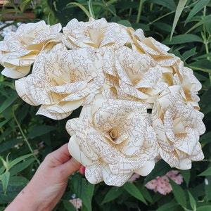 Vintage Map Roses, Paper Flower Roses, Bouquet, Paper Roses, Bridal Flowers, Travel Wedding, Vintage Map Bouquet