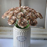 Romantic Music Inspired Paper Rose Bouquet  Antiqued Spiral Flowers