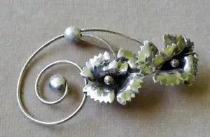 50s Signed Sterling Silver CARNATION FLOWER Shape Pin Brooch 8.98g