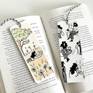 Stripy Pants Gal Bookmark / Illustration / Bookmark / Minimal / Gifts for Him / Gifts for Her / Bookworm / Book Gifts