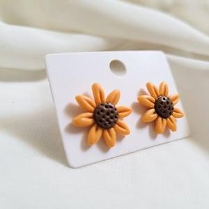 Sunflower Studs | Polymer Clay Earrings