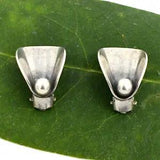 Sterling Silver 925 Estate Lily Flower Clip On Nature Earrings