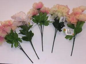 NEW LISTING3 piece lot Floral Garden Silk Flower Roses, Peonies Pivoines, Dahlias