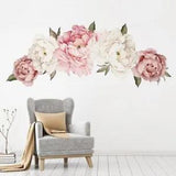 Wall Sticker Art Vinyl DIY Waterproof Removable Peony flower Bedroom 40*60cm
