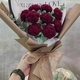 crochet rose bouquet/handmade flower/Beautiful Decor and Gifts /birthday gift/gift for girlfriend/Personalized Hand-Knitted Roses