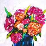 Peony Painting Rose Original Art Peonies Oil Painting Roses Flowers Small Art