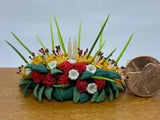 Dollhouse Miniature Tiger Lily and Carnation Centerpiece with Candles -- 1:12
