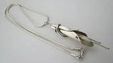 Large Sterling Silver Calla Lily Arum Flower Pendant 18" Snake Chain Necklace