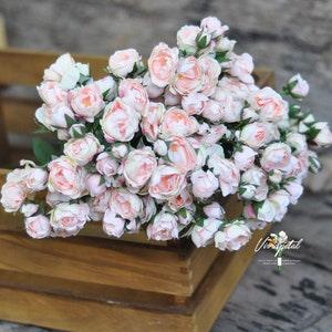 Silk Mini Rose Rambling Rose Pink champagne pink Silk Rose Artificial Roses Faux Roses Wedding Bouquet So Real Looking