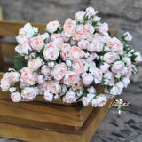 Silk Mini Rose Rambling Rose Pink champagne pink Silk Rose Artificial Roses Faux Roses Wedding Bouquet So Real Looking