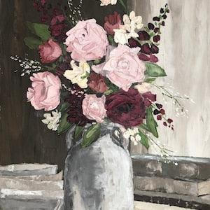 Vintage Rose Bouquet, Original Artwork