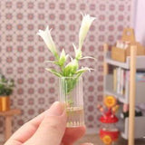 Dollhouse Miniatures 1:6 Scale Exquisite Glass Vase Lily Flowers Accessories