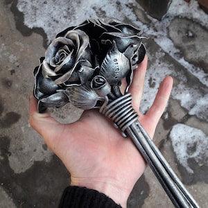 Iron gift, iron anniversary, 6 iron roses, Wedding bouquet, Metal bouquet, Bridal Bouquets, Wedding Flowers, Bridal Flowers, iron gift