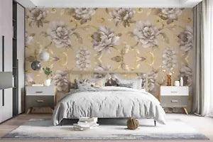 3D Retro Baroque Peony Flower Self-adhesive Removable Wallpaper Murals Wall 275