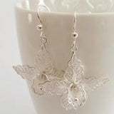 Orchid Earrings - Filigree Jewelry - Sterling Silver Earrings - Beautiful Earrings - Flower Earrings - Dangle Earrings - Romantic Earrings