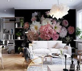 3D Pink Peony Flowers K3837 Wallpaper Mural Self-adhesive Removable Sticker Luna