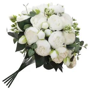 4 Packs Peonies Artificial Flowers, Small Silk Faux Fake Peony Flower for HY4