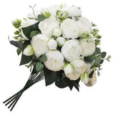 4 Packs Peonies Artificial Flowers, Small Silk Faux Fake Peony Flower for HY4