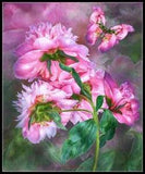 Peony Butterflies - Chart Counted Cross Stitch Patterns Needlework DIY DMC