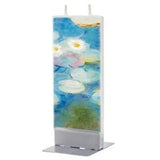 Flatyz 20K049 Hand Painted Flat Candle Unscented/Dripless/Smokeless Water Lilies