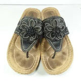 Cliffs By White Mountain Womens Sandals Sz 8.5 M Brown Flower Slip On