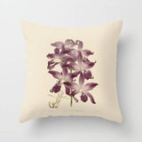 Decorative Throw Pillow Cover or Shams -  Square, Rectangular, Double-sided print, Indoors, Outdoors, Orchid, Nature, Vintage, Illustration