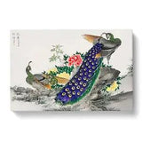 Canvas Print Wall Art Peacokcs & Peony Flower by Numata Kashu Framed Picture