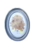 Vintage Small Pressed Dried Dry Flower Art On White Oval Frame Pansies Daisy MCM