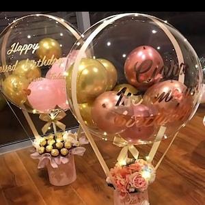 Flower  Ballon bouquet, flower balloon, birthday, Hot Air Balloon velvet Flower Box, hat box flowers, birthday balloon, celebration balloon,