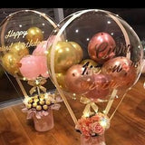 Flower  Ballon bouquet, flower balloon, birthday, Hot Air Balloon velvet Flower Box, hat box flowers, birthday balloon, celebration balloon,
