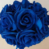 25 PCS Royal Blue Wedding Flowers Artificial Flower Foam Roses For Bridal Bouquet Wedding Centerpiece LNRS01-25