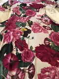 Lularoe Nicole Dress ?? Huge Roses Pansy Peony White/Pink Extra Small XS 2/4 0