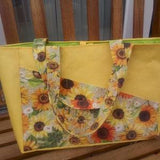 Project bag, handmade bag, sunflower shoulder bag