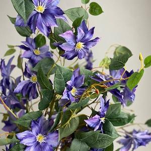 3 Heads Clematis Stem - Artificial Flower / Wedding / DIY Floral / Home Decoration / Gifts / Purple