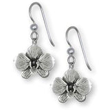 Orchid Jewelry Sterling Silver Handmade Orchid Flower Earrings  OR5-FW