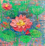 Water lily painting Impressionism oil River painting Pond Painting Lily flowers