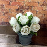 Basket of white roses, 1:12 scale roses miniatures dolls house accessory vase floral bouquet pretty flowers decoraition