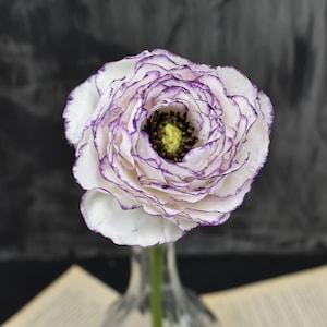 Real touch ranunculus Cold Porcelain Flowers for vase Botanical sculpture Artificial flower arrangement Handmade flowers clay ranunculus