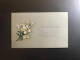Postcard Cordial Greetings Lilies Flowers