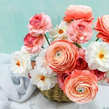 Crepe paper ranunculus flowers, realistic paper flower bouquet, flowers for wedding centerpieces, fake flower arrangements, bridal shower