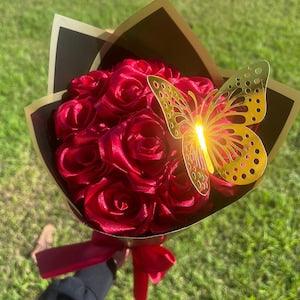 Eternal Rose Bouquet, 12 Roses, Artificial Flowers, Forever Rose, Gift for Wife, Girlfriend, Anniversary, Birthday, Christmas, Ramo Buchon