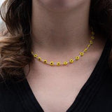 Sunflower Beaded Choker Necklace
